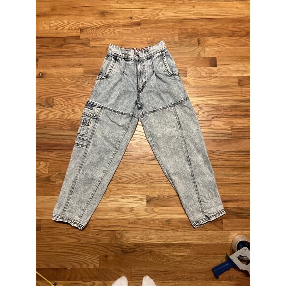 Vtg 1980s 90s Bugle Boy Men's 28x30 31M Toxic Alert Non-Toxic Pants Cargo READ - Picture 2 of 13